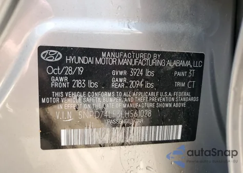 2020 Hyundai Elantra Se из США, поврежденный, VIN 5NPD74LF3LH561028